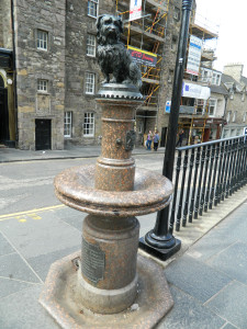 Greyfriars Bobby's statue in Edinburgh, Scotland